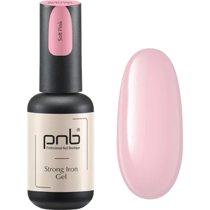 Гель PNB Strong Iron Gel Soft Pink 8 мл - фото 1