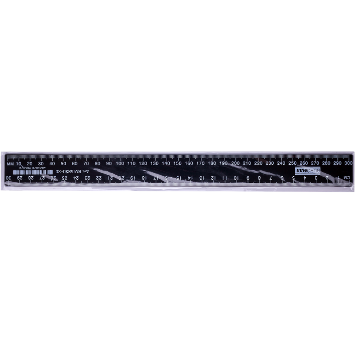 Лінійка пластикова Buromax Jobmax, 30 см, чорний (BM.5830-30) - фото 1