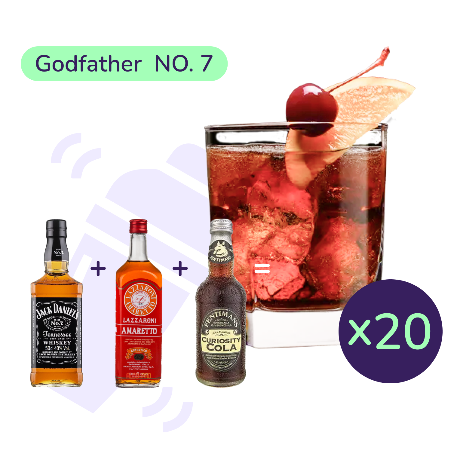 Коктейль Godfather NO. 7 (набір інгредієнтів) х20 на основі Jack Daniel's - фото 1