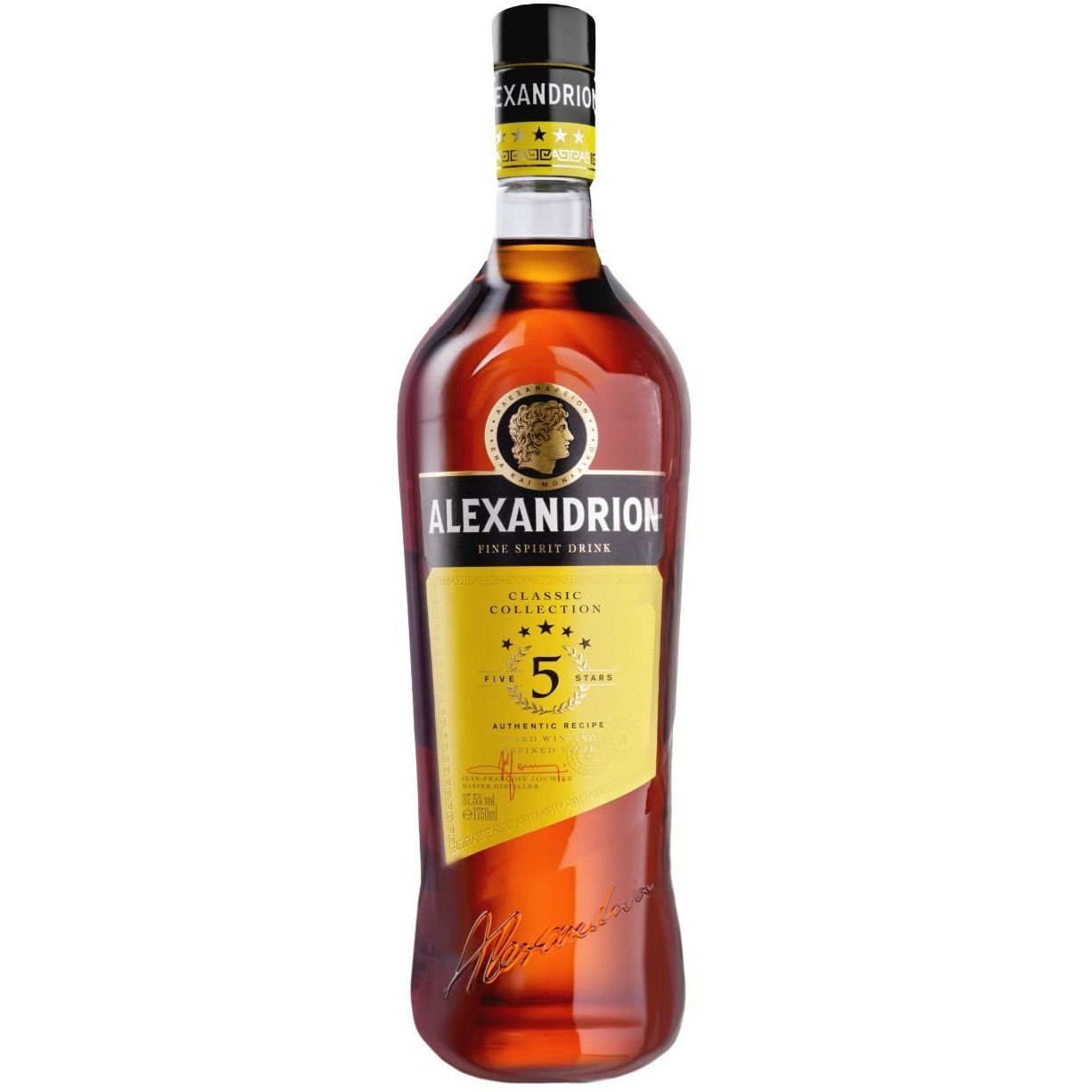 Крепкий алкогольный напиток Alexandrion 5 звезд, 37,5%, 1,75 л - фото 1