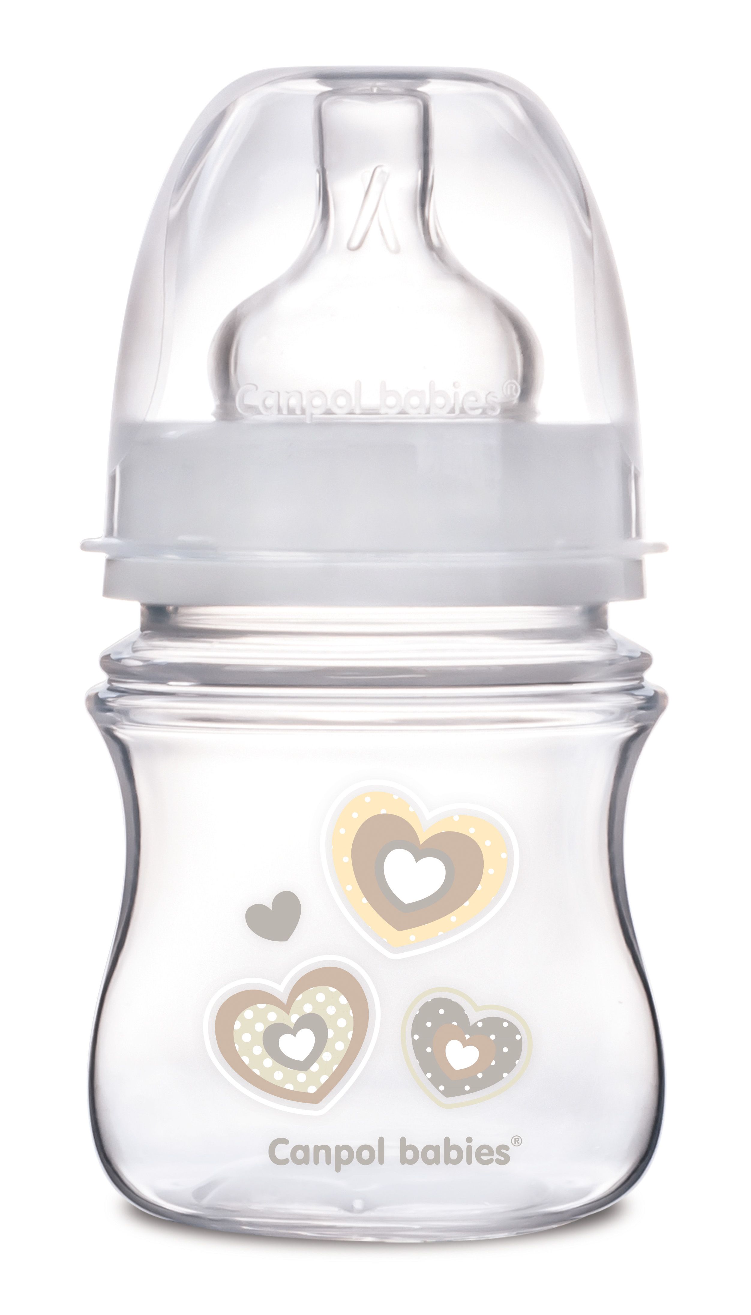 Антиколікова пляшечка для годування Canpol babies Easystart Newborn Baby, 120 мл, бежевий (35/216_bei) - фото 1