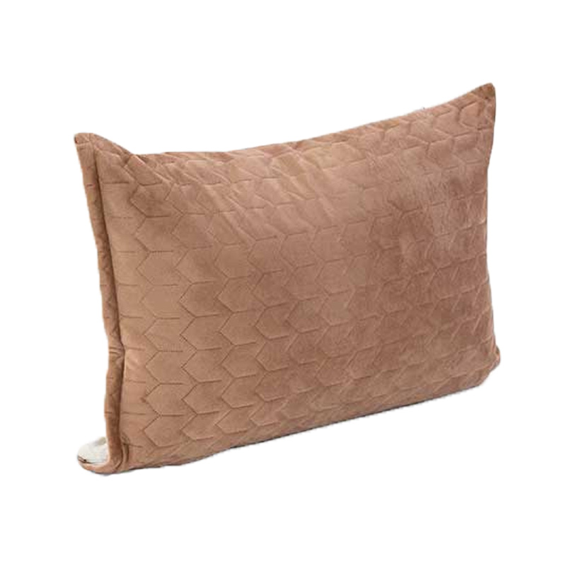 Чохол на подушку Руно Latte на блискавці, стьобаний мікрофайбер+велюр, 50х70 см, бежевий (382.55_Latte) - фото 1