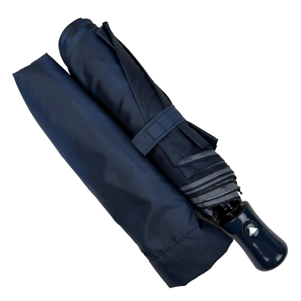 Женский складной зонтик полуавтомат Toprain 97 см синий - фото 2