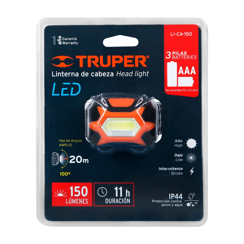 Налобний світлодіодний ліхтарик Truper туристичний 150 Lm (LI-CA-150) - фото 1