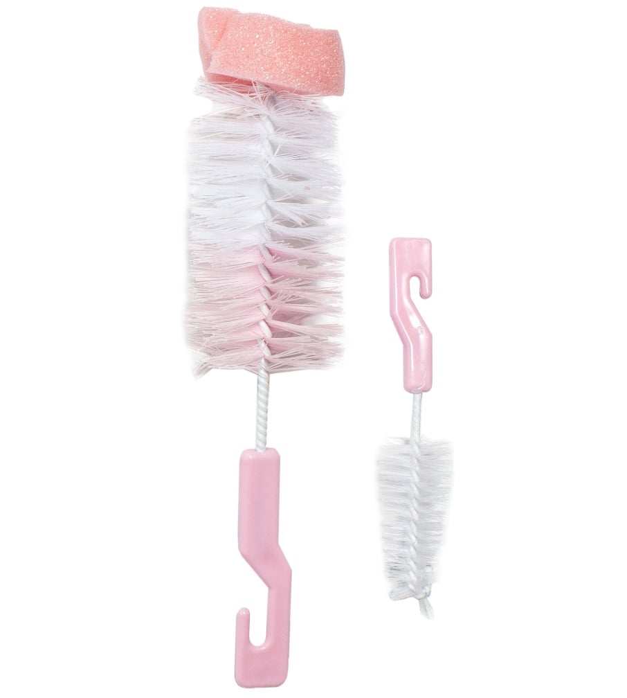 Ершик для мытья бутылочек и сосок Lindo, с поролоном, розовый (Рk 014-А роз) - фото 1