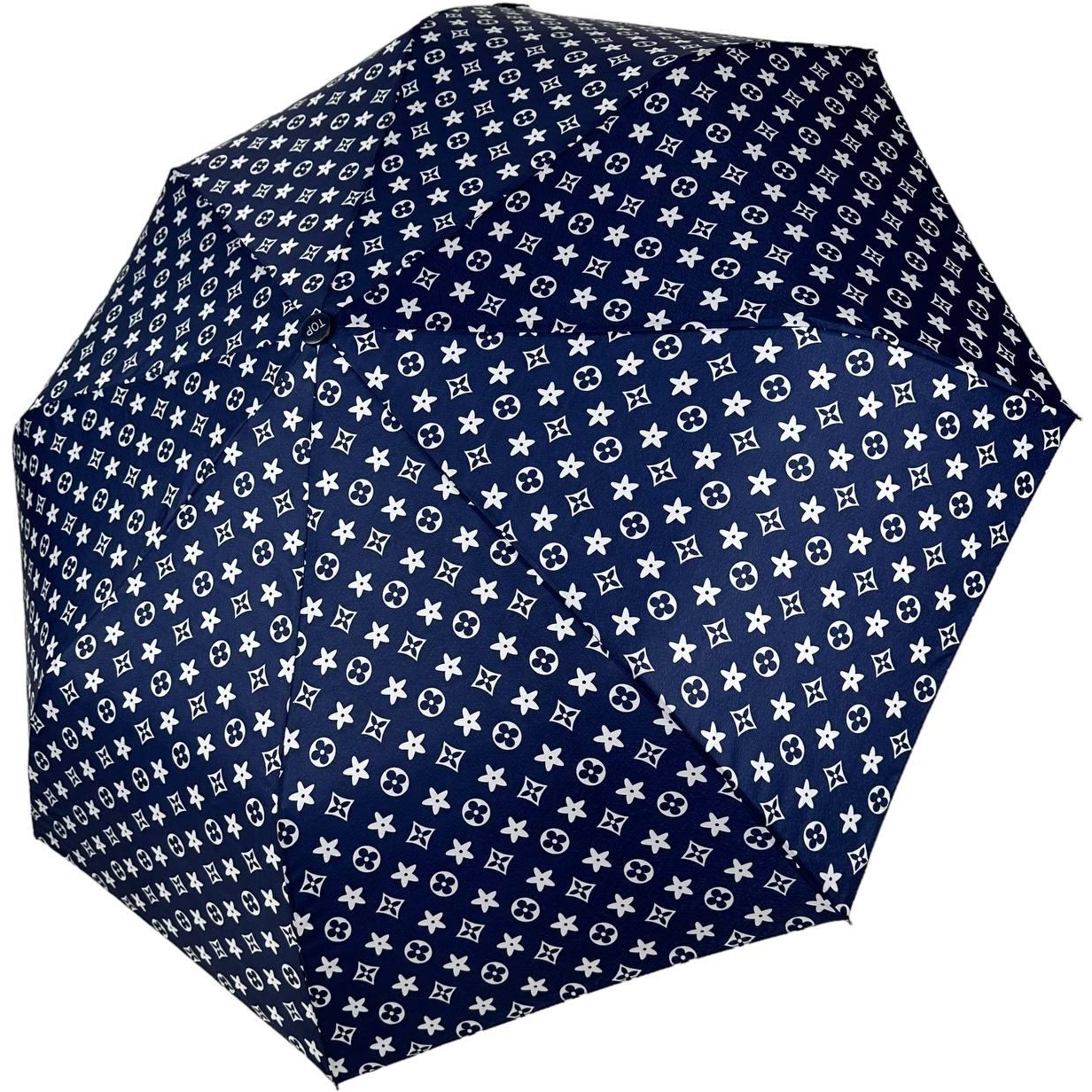 Женский складной зонтик полуавтомат Toprain 96 см синий - фото 1