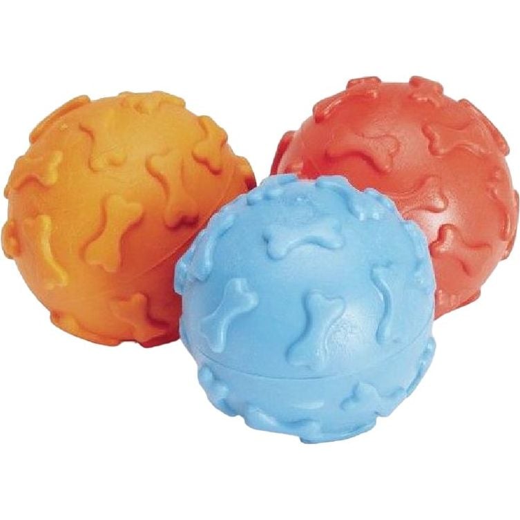 Игрушка для собак Camon Мяч с шипами в форме косточки, с пищалкой, термопластичная резина, 6 см, в ассортименте - фото 2