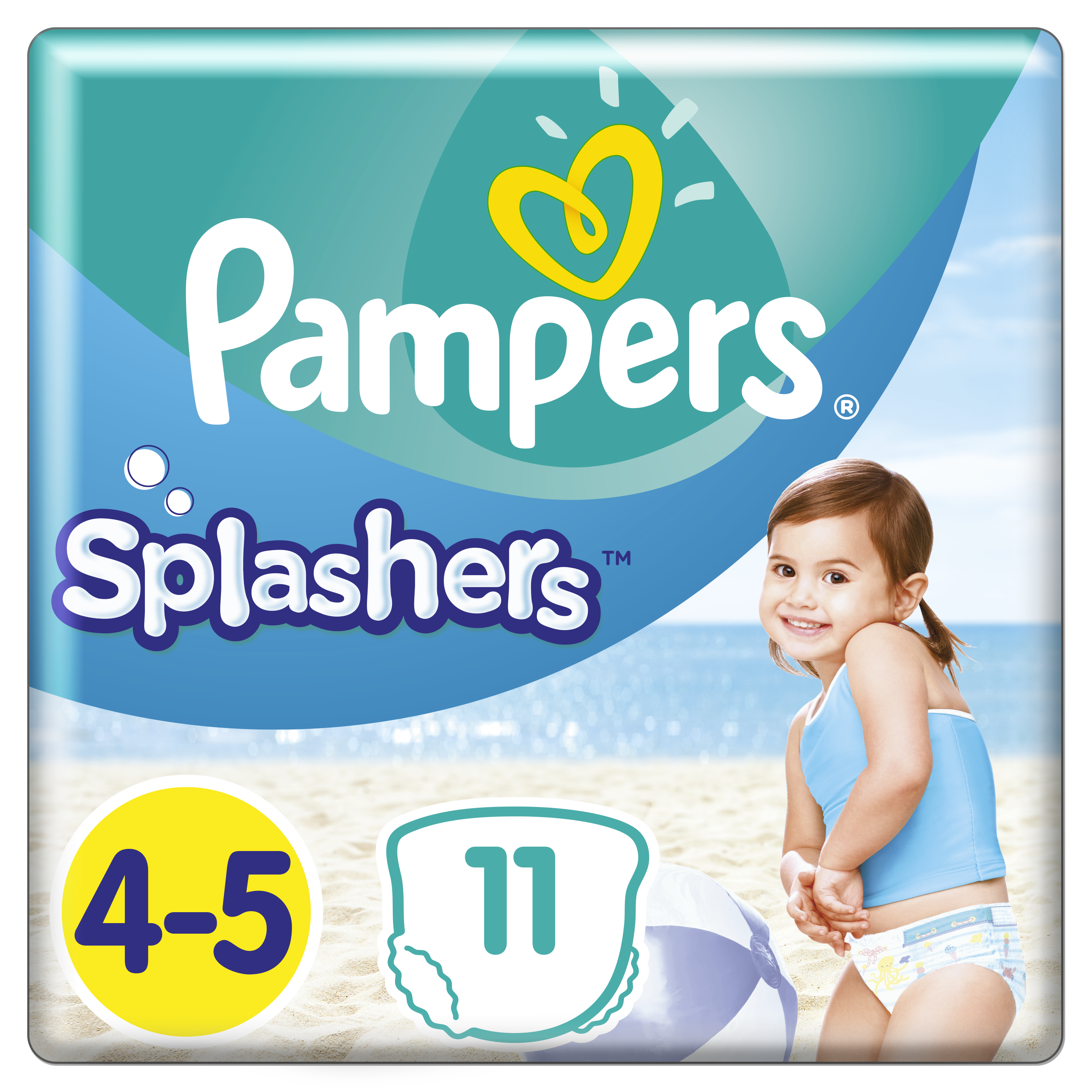 Підгузки-трусики для плавання Pampers Splashers 4-5 (9-15 кг), 11 шт. - фото 1