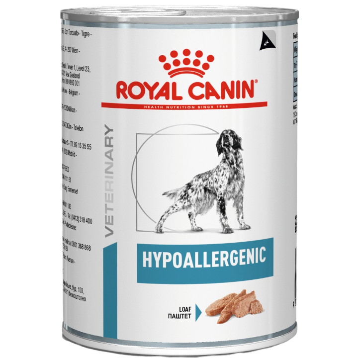 Влажный корм для взрослых собак Royal Canin Hypoallergenic при пищевой аллергии или пищевой непереносимости некоторых ингредиентов 400 г - фото 1