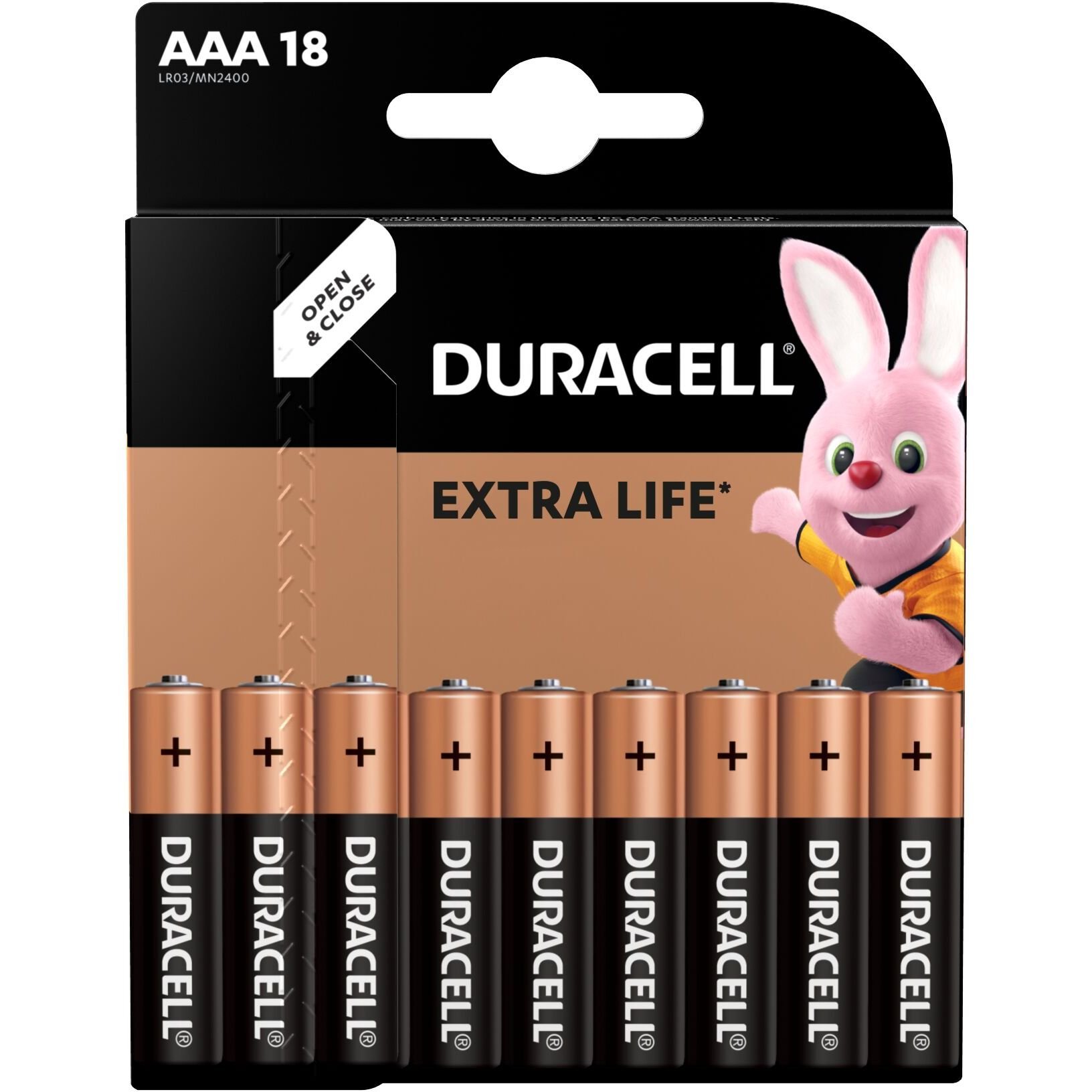 Щелочные батарейки мизинчиковые Duracell 1.5 V AAA LR03/MN2400, 18 шт. (737056) - фото 2