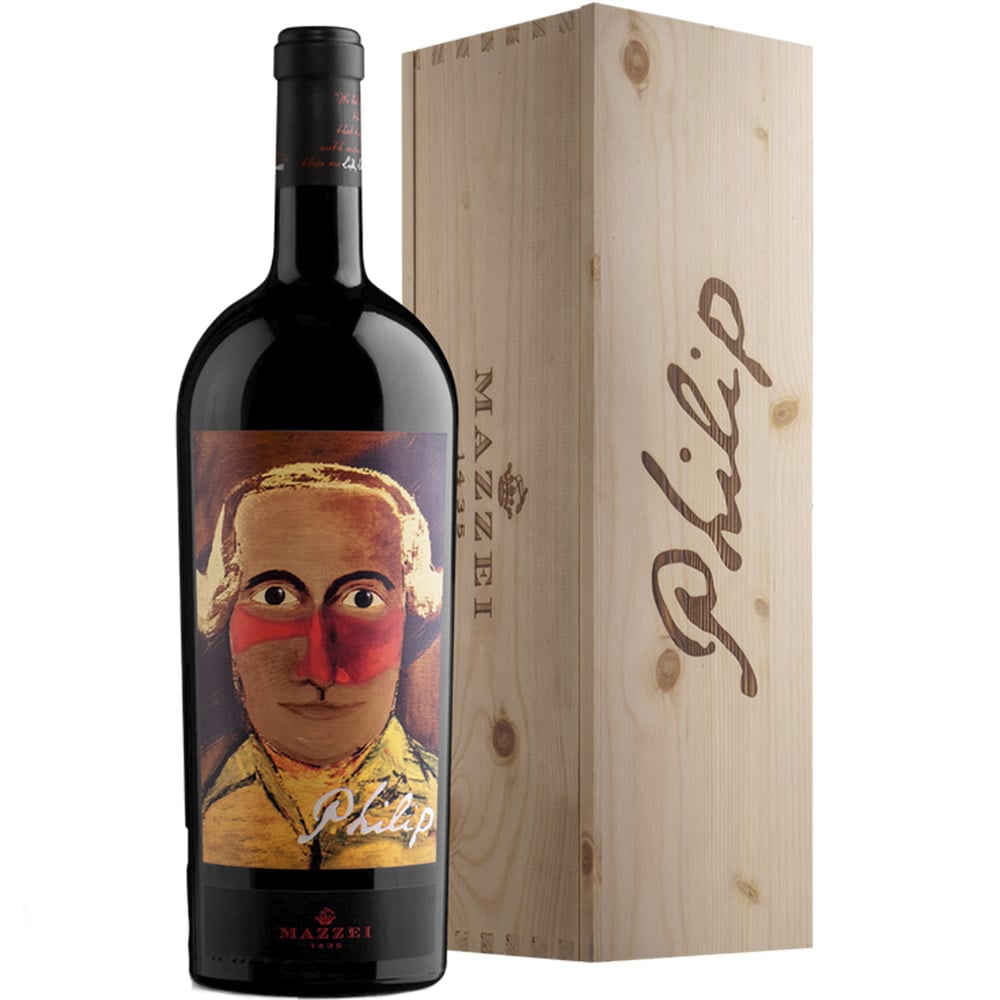 Вино Marchesi Mazzei Philip Toscana IGT, красное, сухое, 0,75 л, в тубусе - фото 1