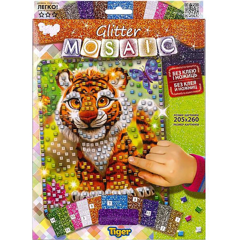 Блестящая мозаика Danko Toys Glitter Mosaic Tiger (БМ-03-03) - фото 1