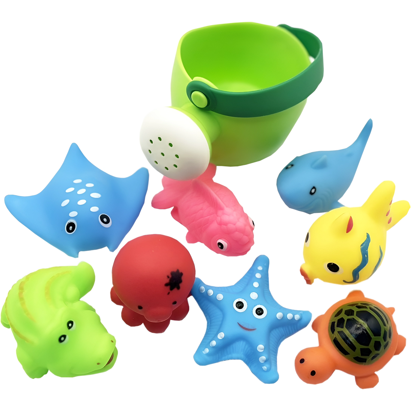 Набір іграшок для купання Bibi Toys Лійка та тваринки 9 шт. (760943BT) - фото 1