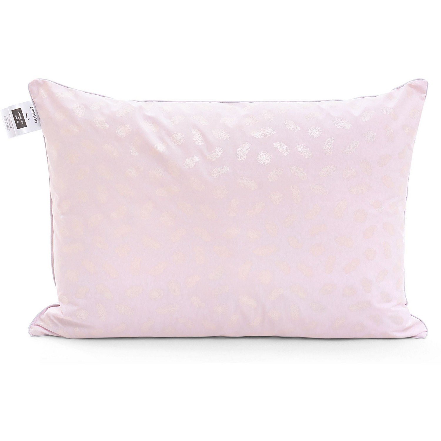Подушка пуховая MirSon Karmen №1807 Bio-Pink средняя, пух 90%, 60х60 см, бело-розовая (2200003011975) - фото 1