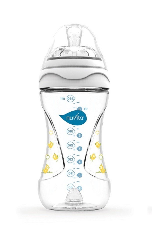 Бутылочка для кормления Nuvita Mimic, антиколиковая, 250 мл, белый (NV6030White) - фото 1