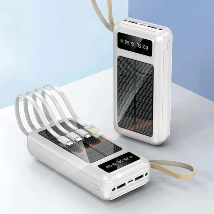 Повербанк Powerbank ACL PW61 30000mAh Solar Type-C/Lighting/Micro-USB White - фото 4