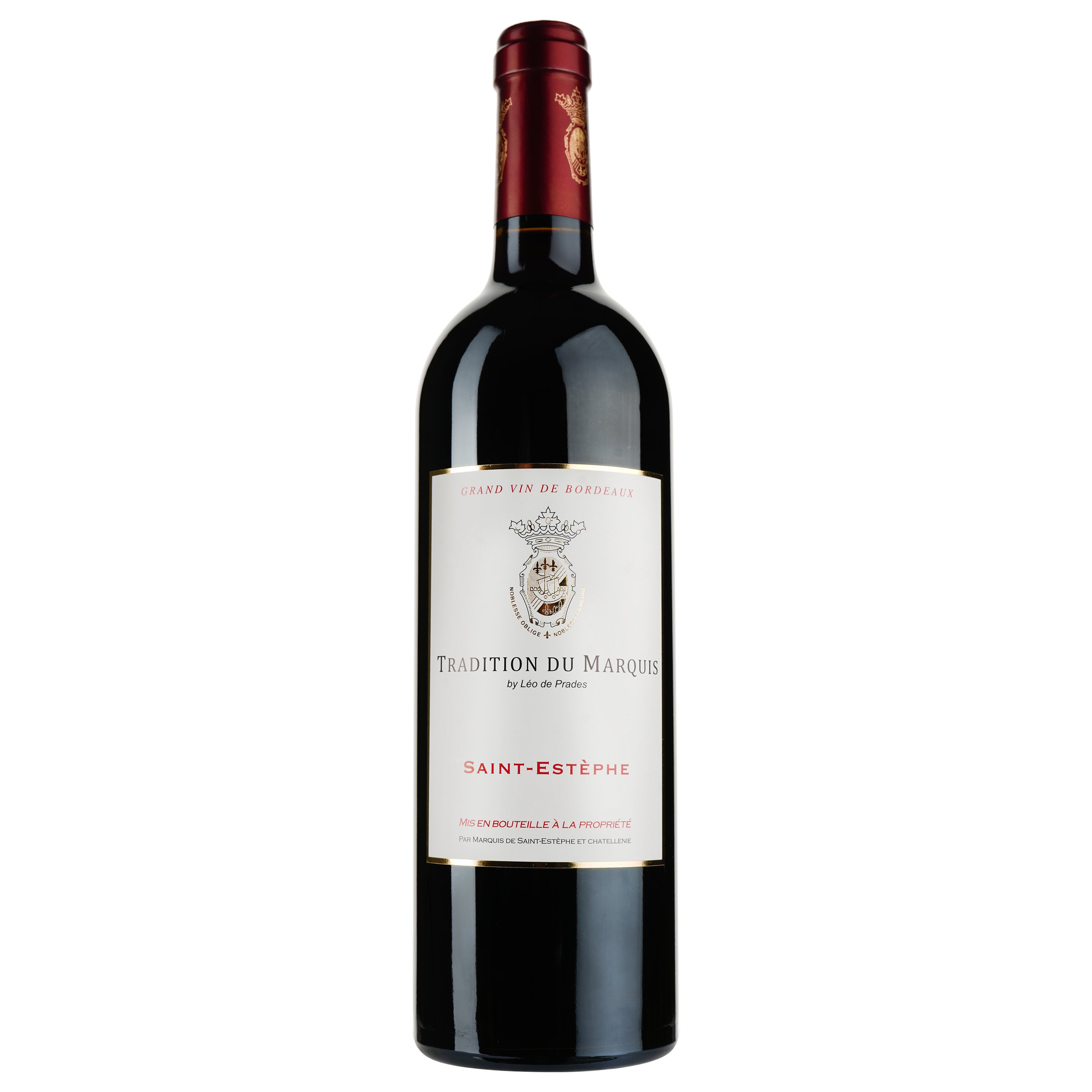 Вино Tradition du Marquis by Leo de Prades AOP Saint-Estephe 2017, красное, сухое, 0,75 л - фото 1