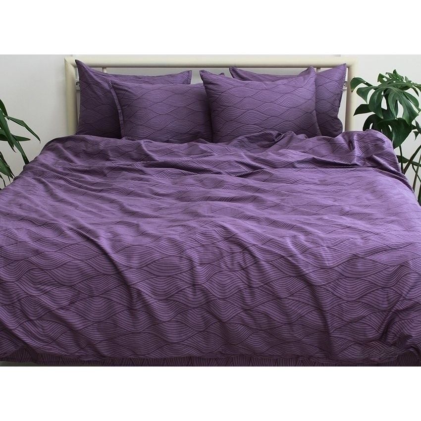 Комплект постільної білизни TAG Tekstil Євро Фіолетовий 000240711 (S527) - фото 1