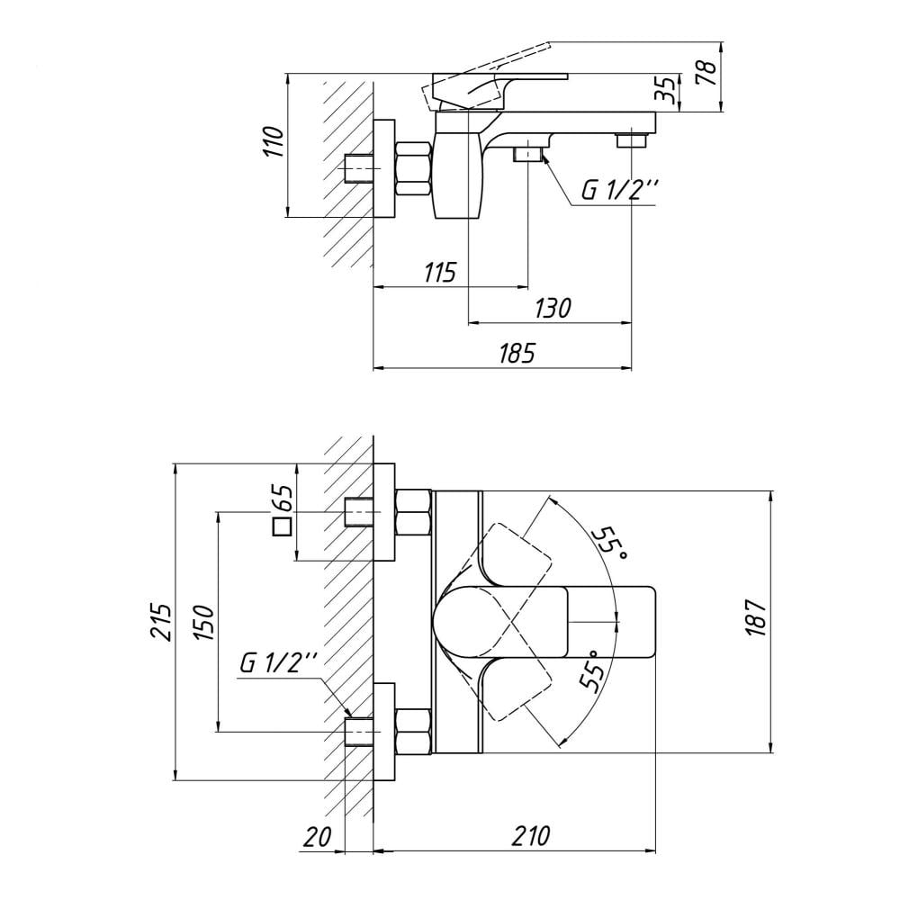 Змішувач для ванни Qtap Vlasta 3028102GC (QTV(LA3028102GC) - фото 2