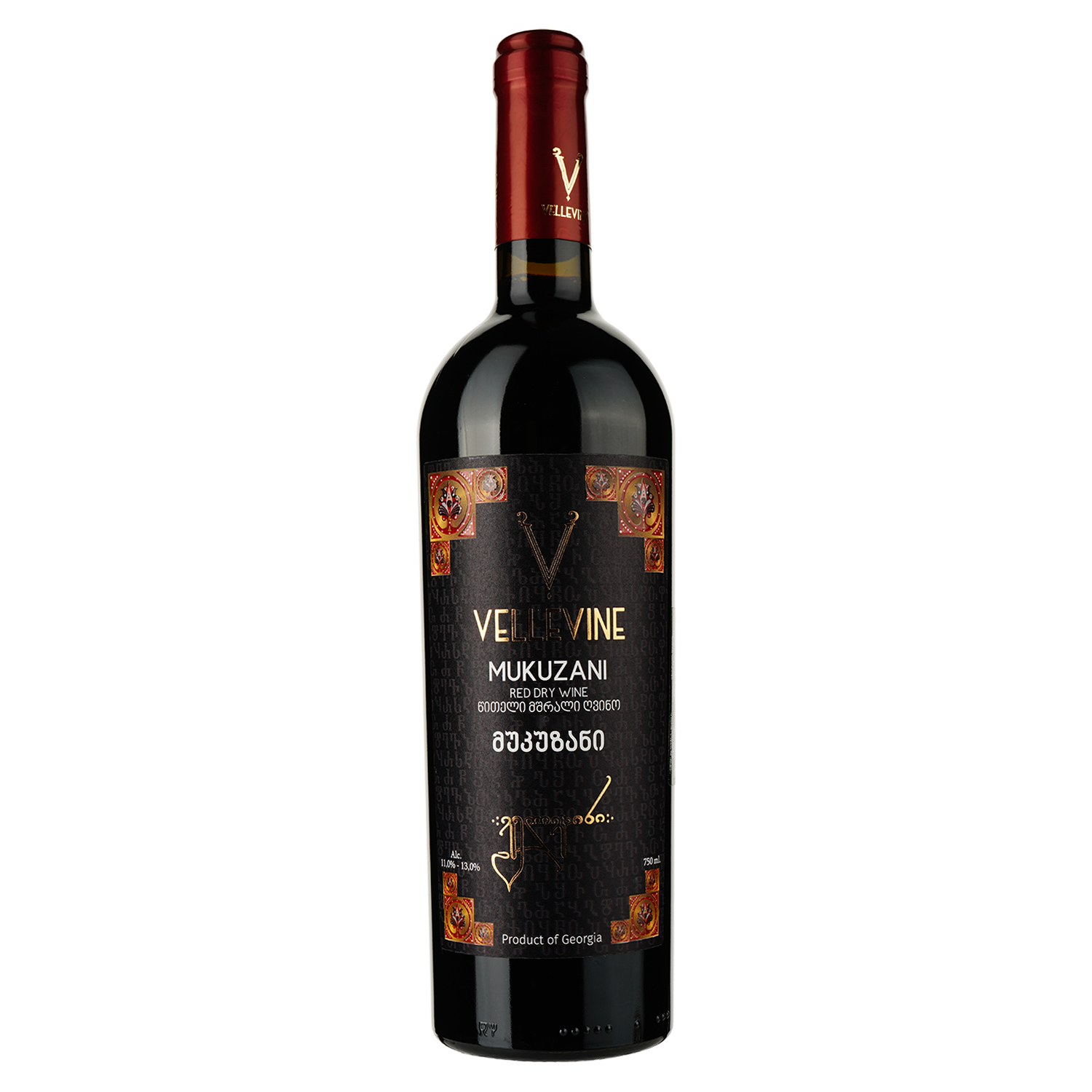 Вино Vellevine Mukuzani червоне сухе 0.75 л - фото 1