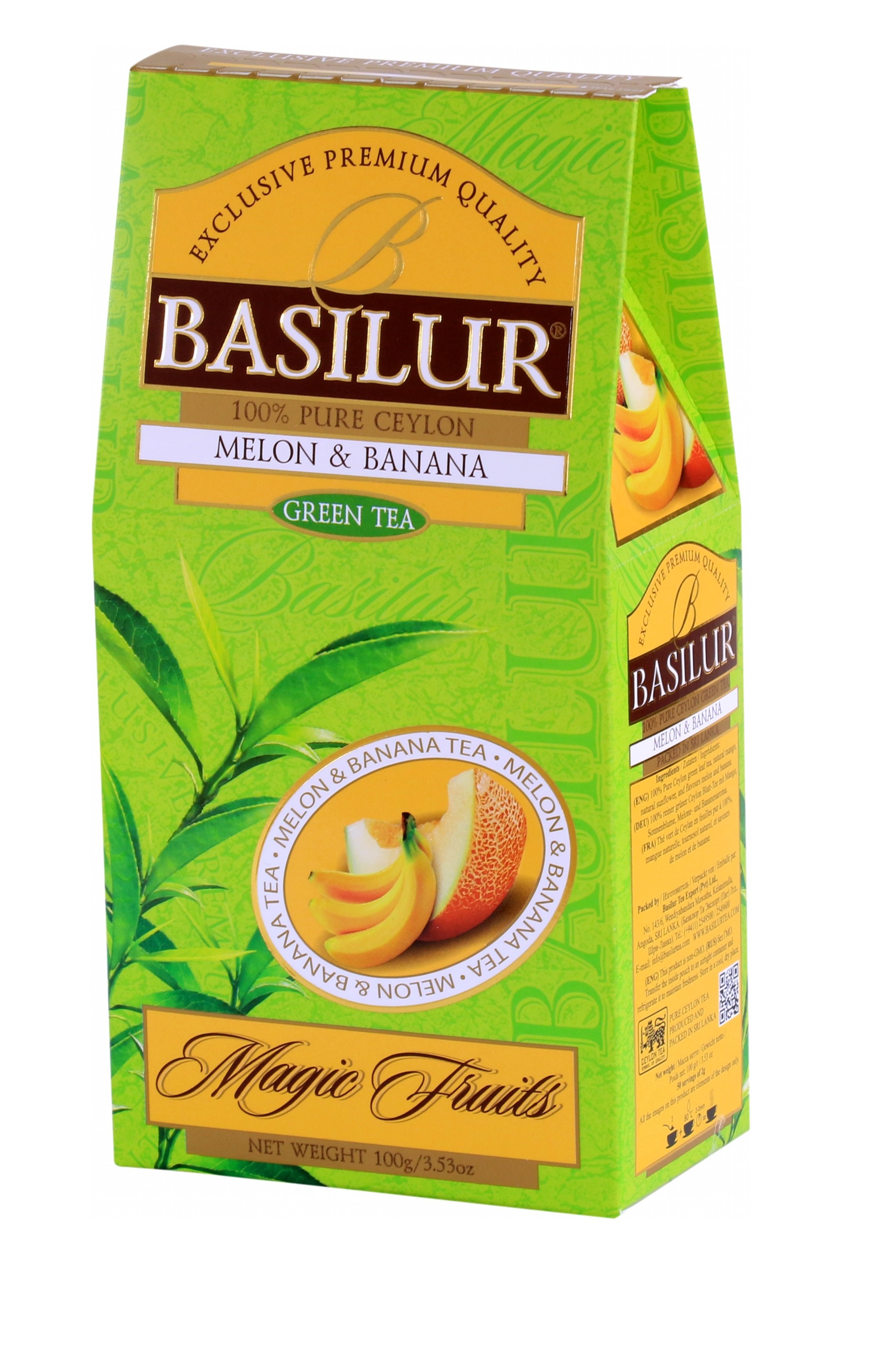 Зеленый чай Basilur дыня-банан, 100 г (739691) - фото 1