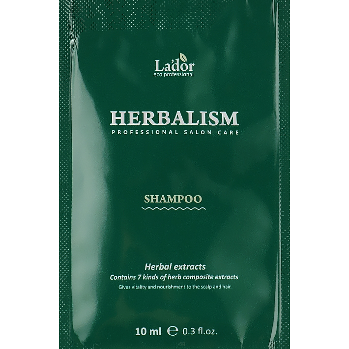 Шампунь успокаивающий с травяными экстрактами La&#39;dor Herbalism Shampoo 10 мл - фото 1