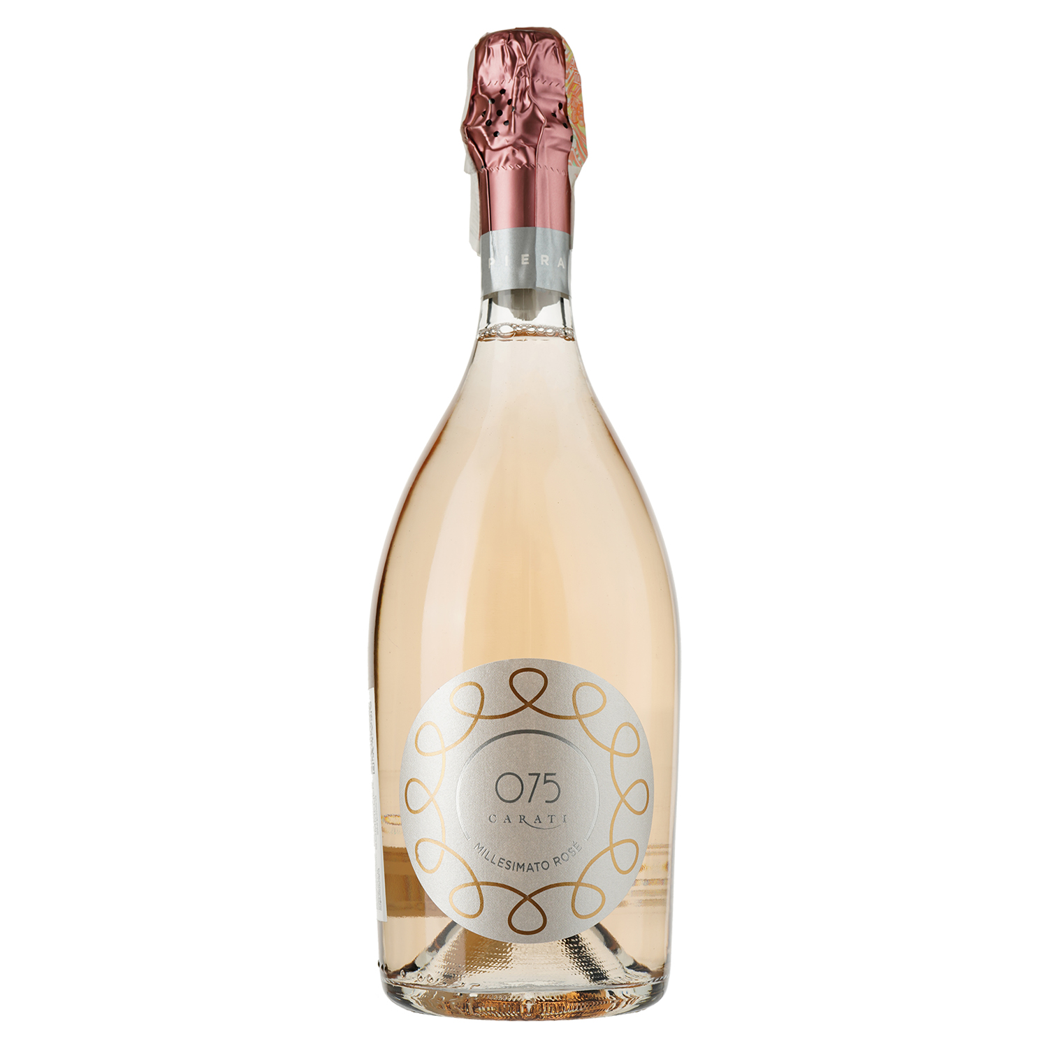 Вино ігристе Piera Martellozzo 075 Carati Millesimato Rose Extra Dry Veneto, рожеве, екстра-сухе, 0,75 л - фото 1
