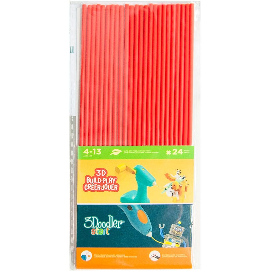 Набор стержней для 3D-ручки 3Doodler Start, красный, 24 шт. (3DS-ECO03-RED-24) - фото 1