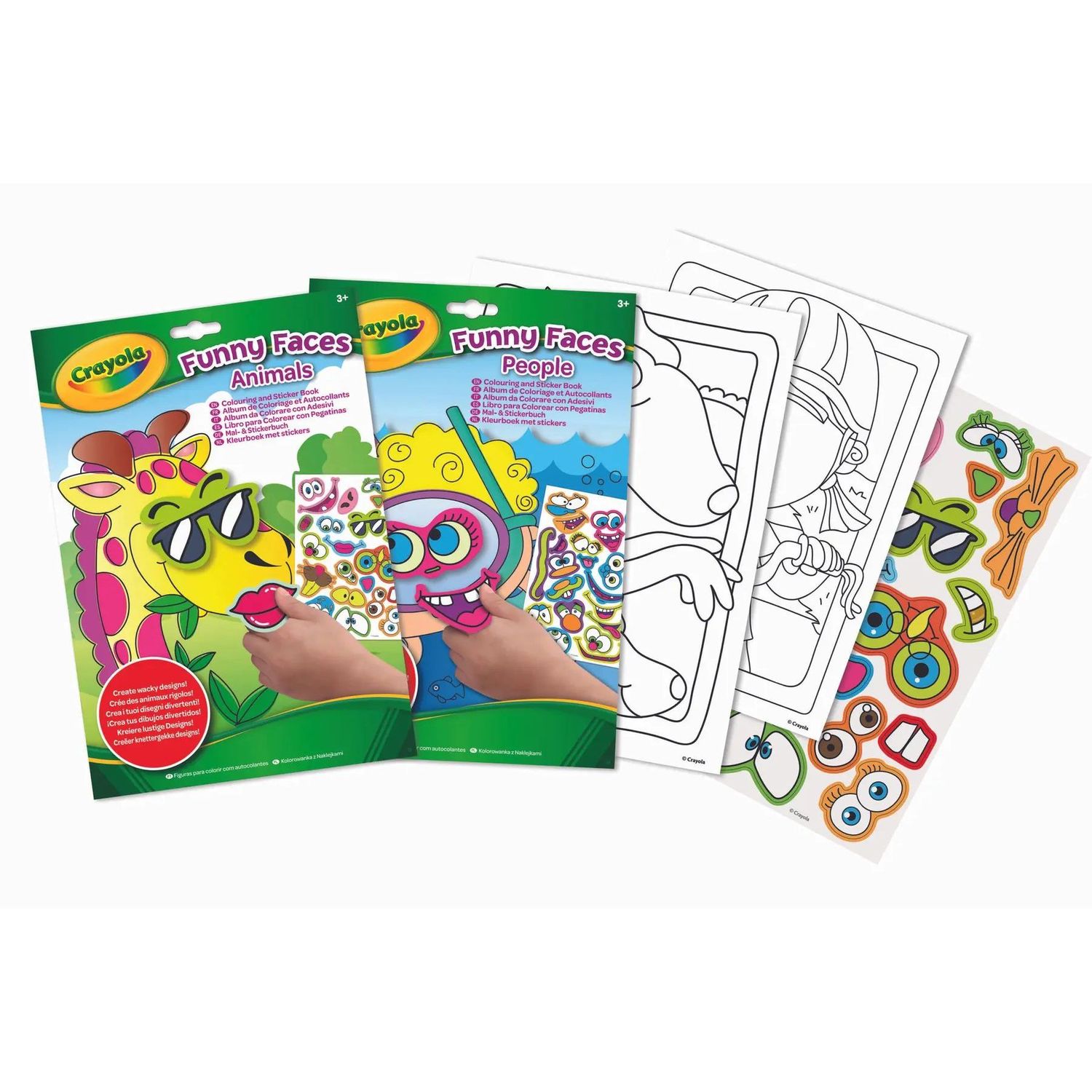 Раскраска Crayola Mini Kids Забавные люди, с наклейками, 24 страницы (25-7351-1) - фото 1