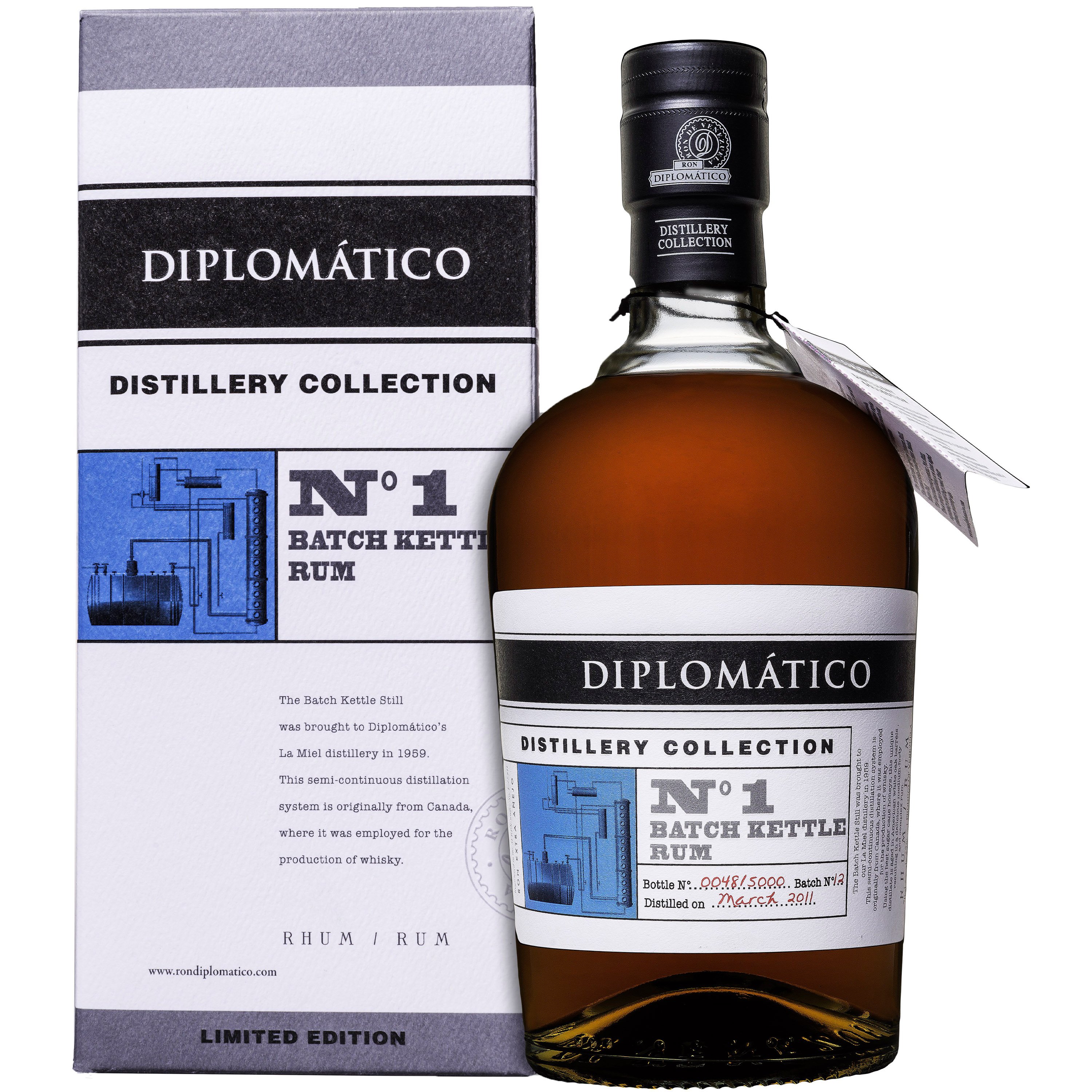 Ром Diplomatico Distillery Collection #1 Batch Kettle 47% 0.7 л в подарунковій упаковці - фото 1