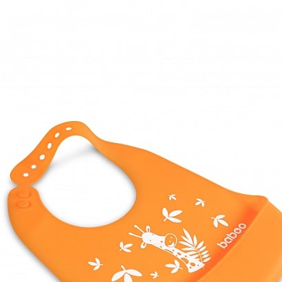 Силиконовый нагрудник с карманом Baboo, оранжевый (90445) - фото 2