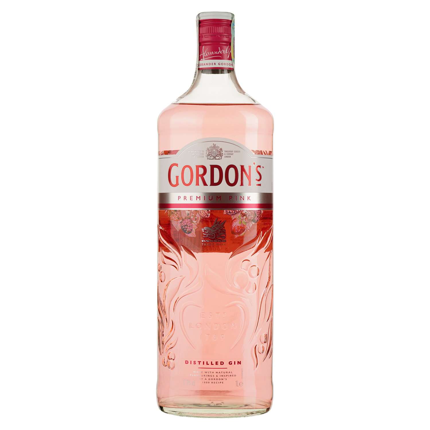 Джин Gordon's Premium Pink, 37,5%, 1 л - фото 1