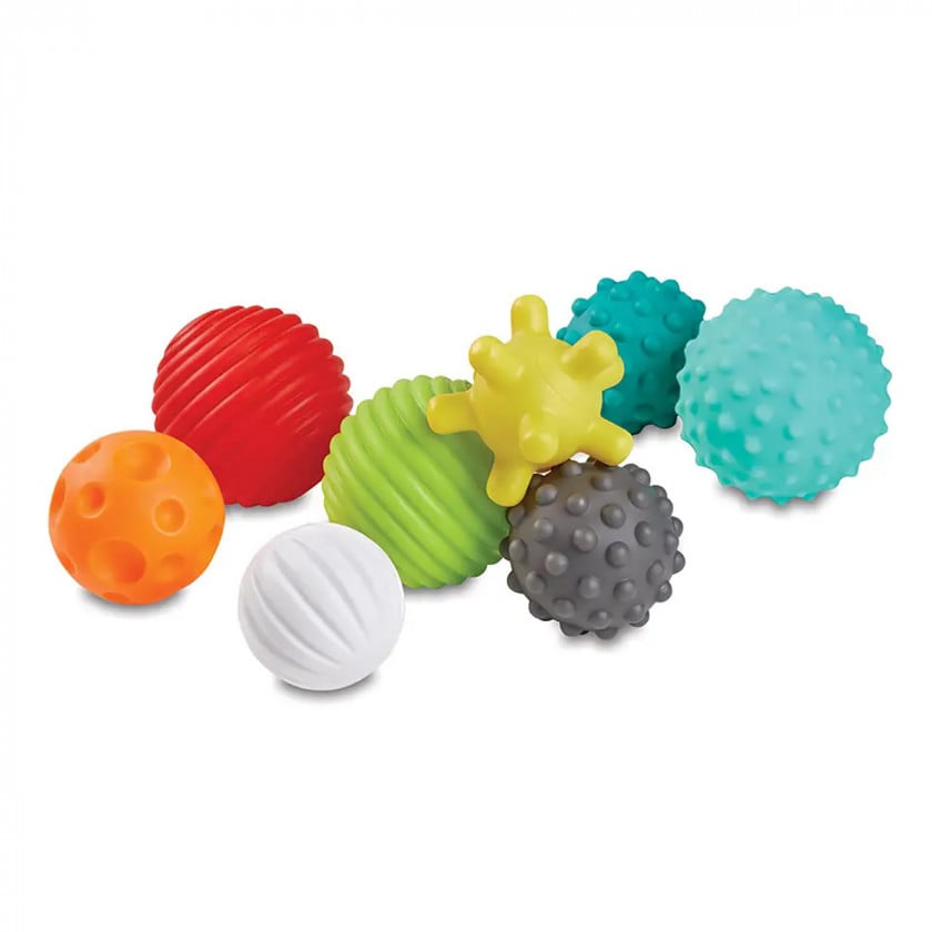 Мультисенсорный набор игрушек Infantino Balls, Blocks & Buddies Мячики, кубики и зверюшки (302021) - фото 4