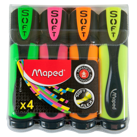 Текстовий маркер Maped Fluo Peps Ultra Soft, 4 шт. (MP.746047) - фото 1