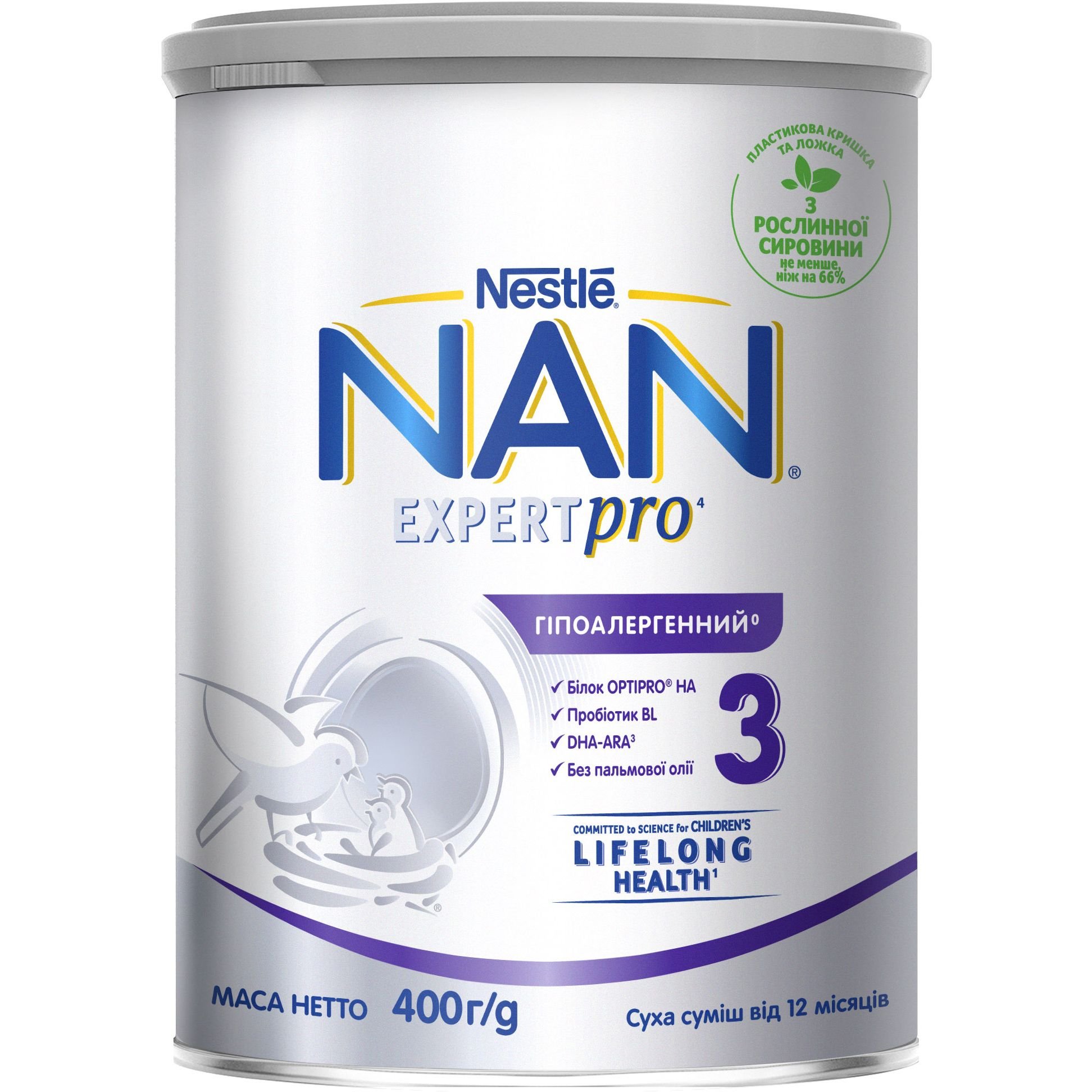 Суха молочна суміш NAN 3 HA Гіпоалергенний, 400 г - фото 1