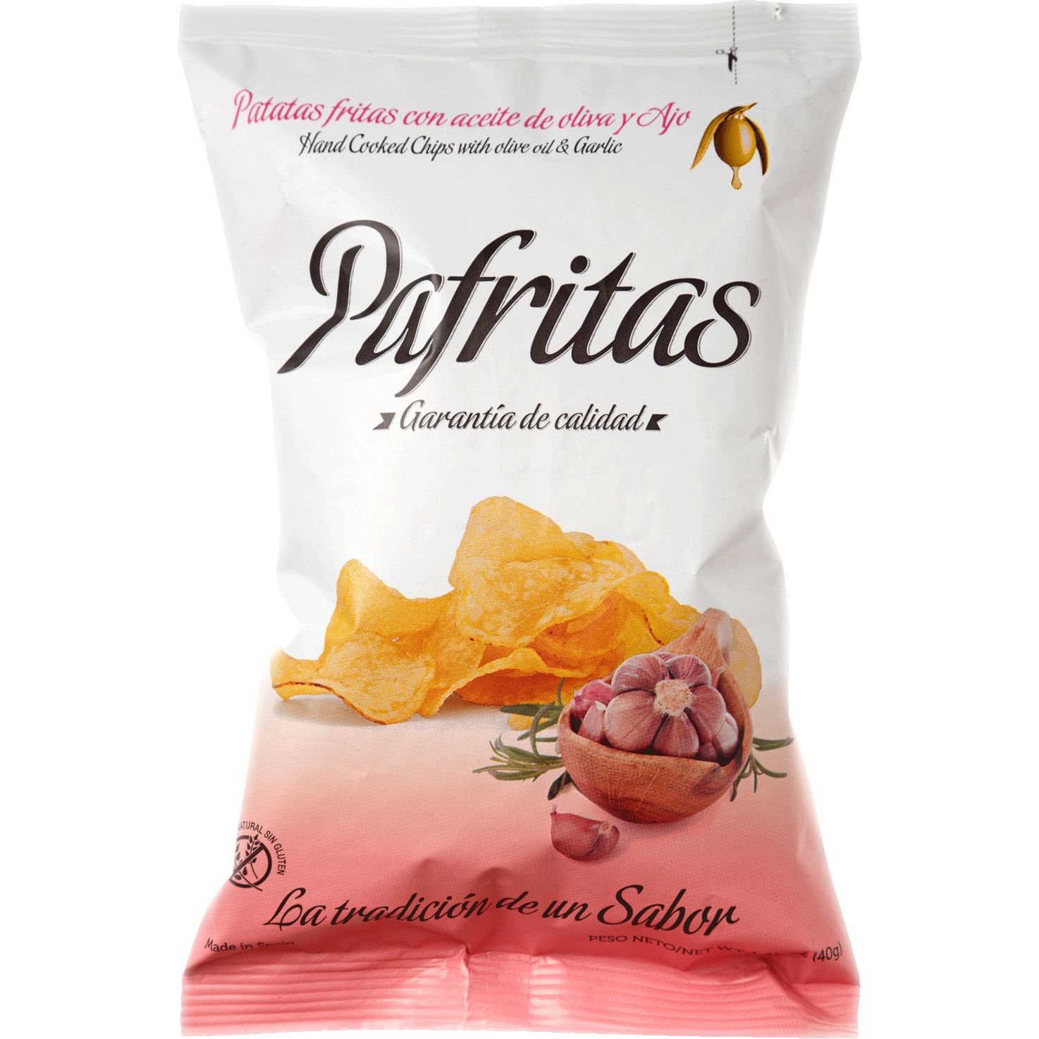 Набір чипсів Pafritas: з часником, каєнським перцем та сіллю 3 шт. х 40 г - фото 2