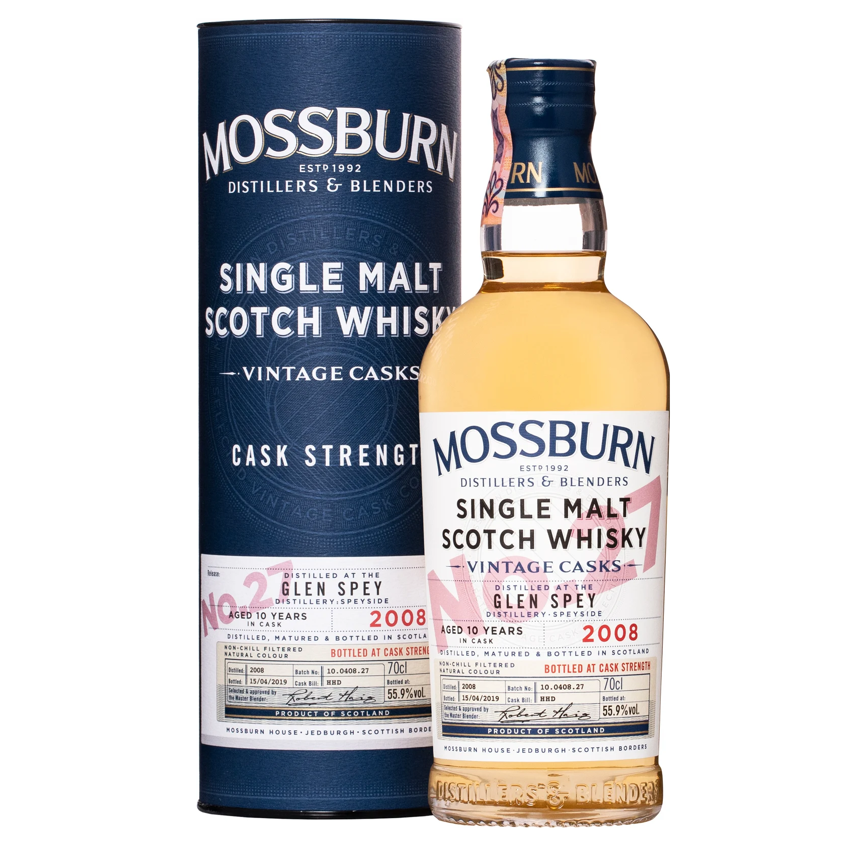 Виски Mossburn Vintage Casks No 27 Glen Spey 10 лет, 55,9%, 0,7 л - фото 1