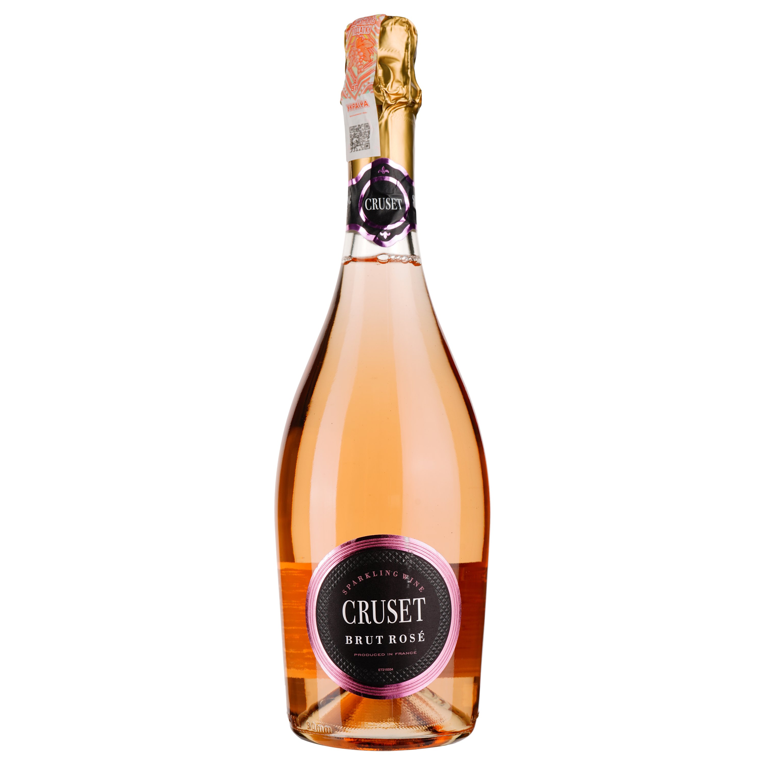 Игристое вино Les Grands Chais Cruset Brut Rose, розовое, брют, 11,5%, 0,75 л - фото 1