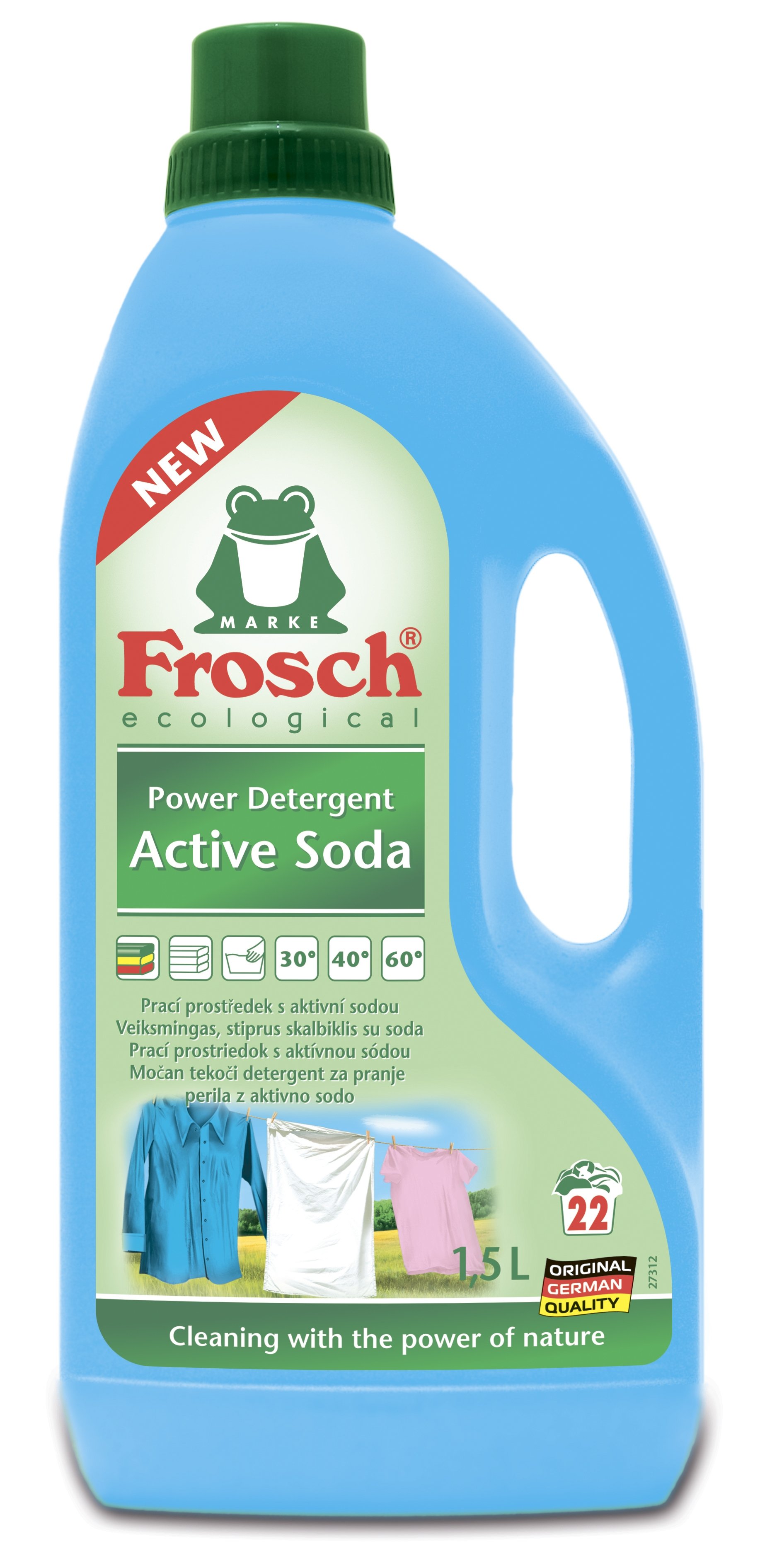 Концентрований рідкий засіб для прання Frosch Сода, 1,5 л - фото 1