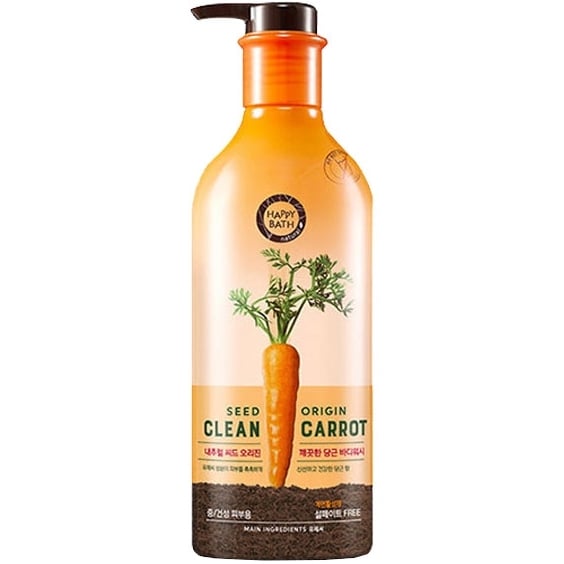 Зволожуючий гель для душу Happy Bath Seed origin clean carrot з маслом насіння моркви, 800 мл - фото 1