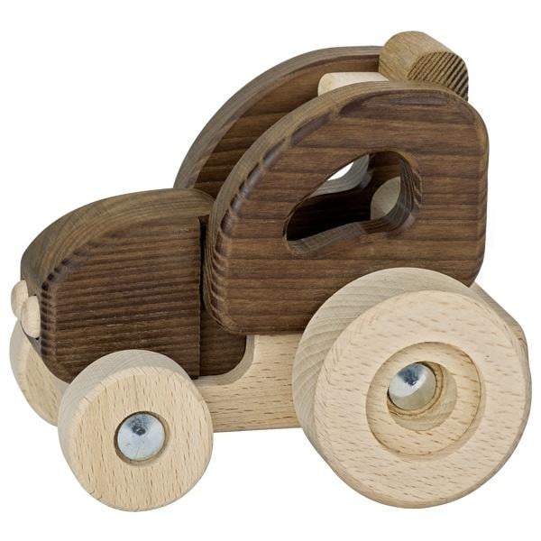 Машинка деревянная Goki Трактор, бежевый,14,4 см (55911G) - фото 1