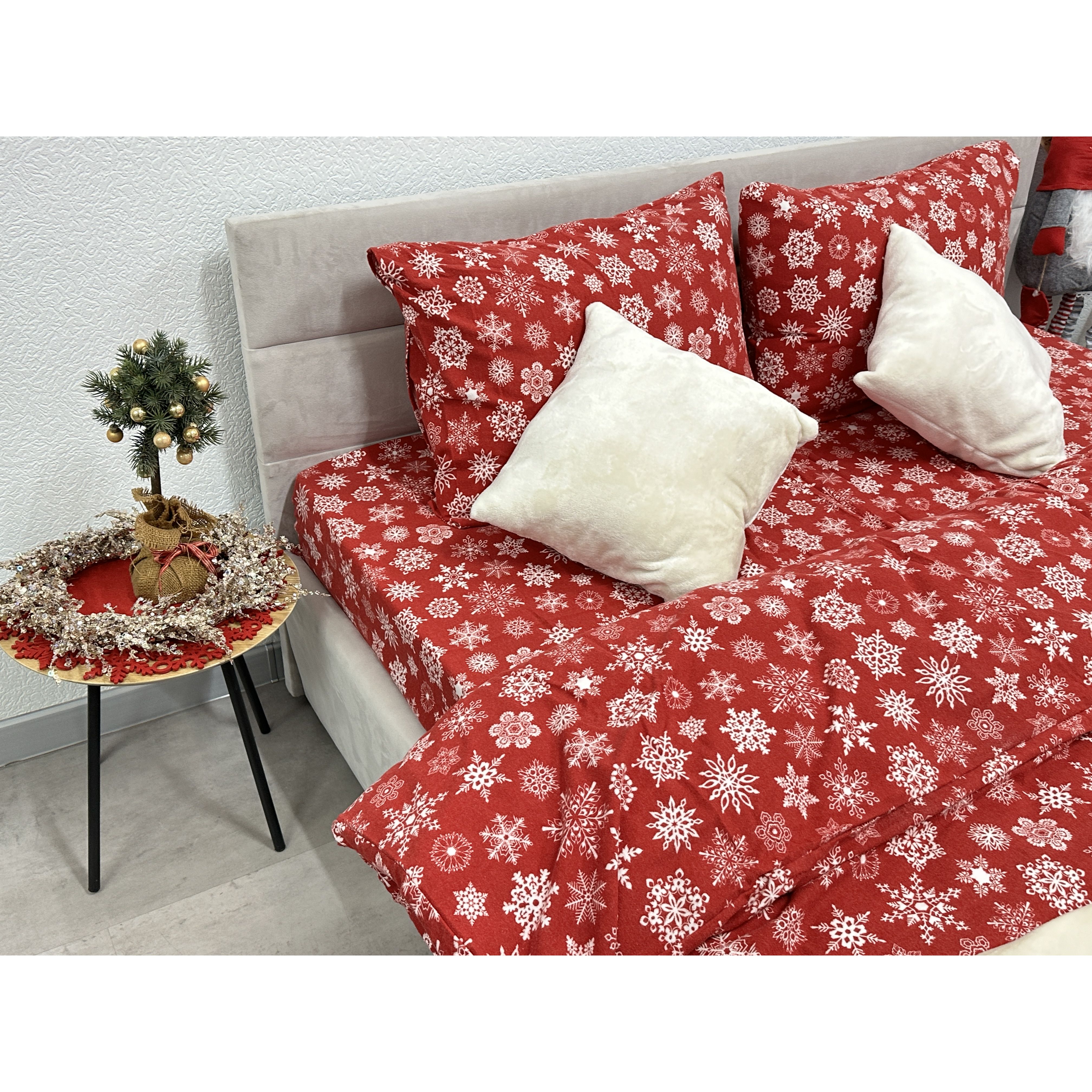 Комплект постельного белья Ecotton двуспальный 15505 Снежинка на красном (24264) - фото 8