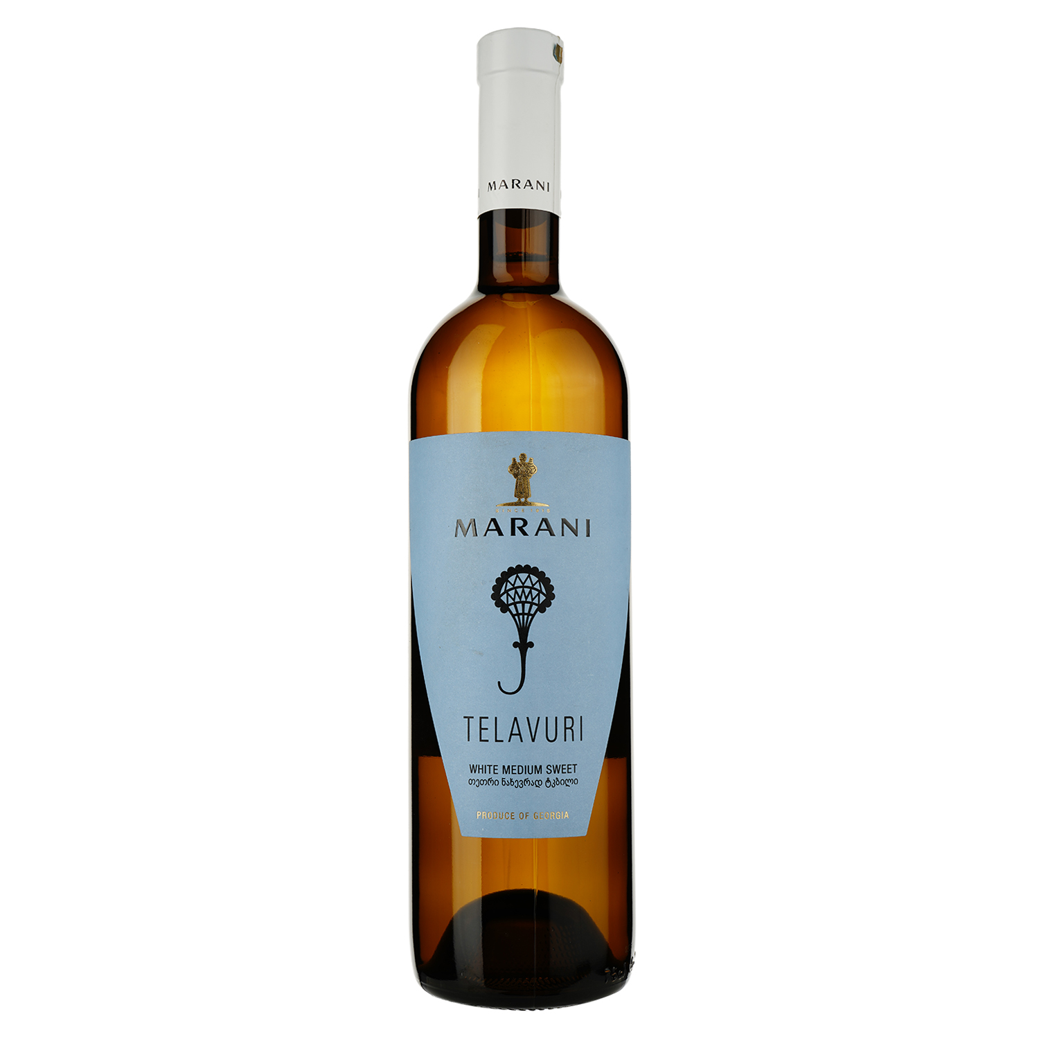 Вино Marani Телавури, белое, полусладкое, 11,5%, 0,75 л - фото 1