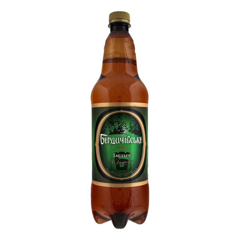 Пиво Бердичівське Хмільне, 3,7%, світле, 1 л (348650) - фото 1
