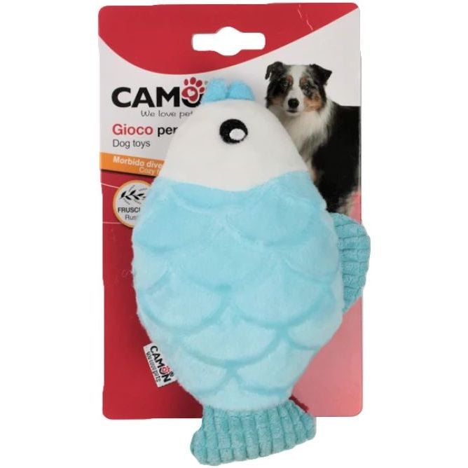 Іграшка для собак Camon Плюшева рибка, з пискавкою , 16 см, в асортименті - фото 2