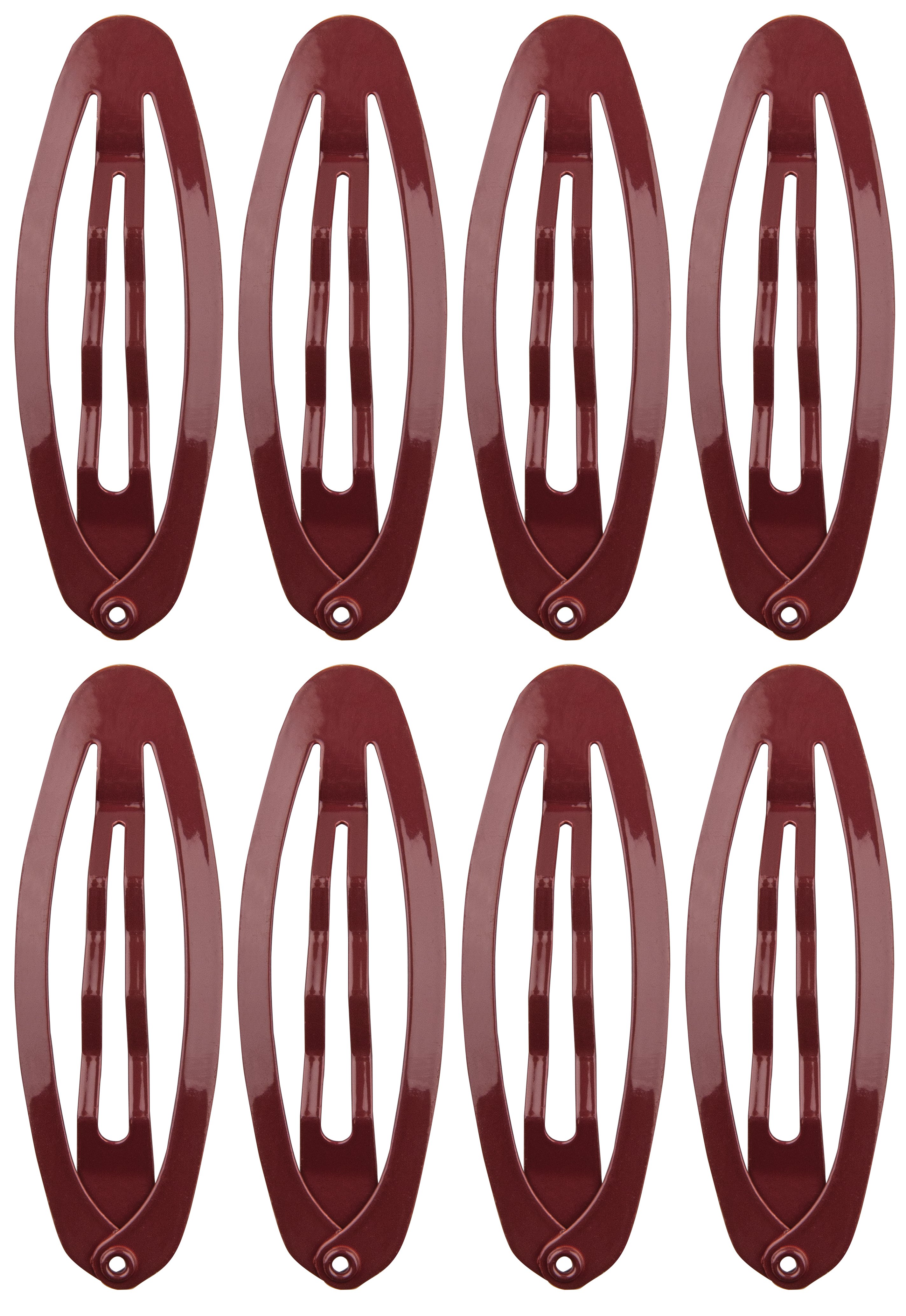 Набор металлических зажимов для волос Titania Oval Medium, 8 шт., коричневый (7889 B) - фото 1