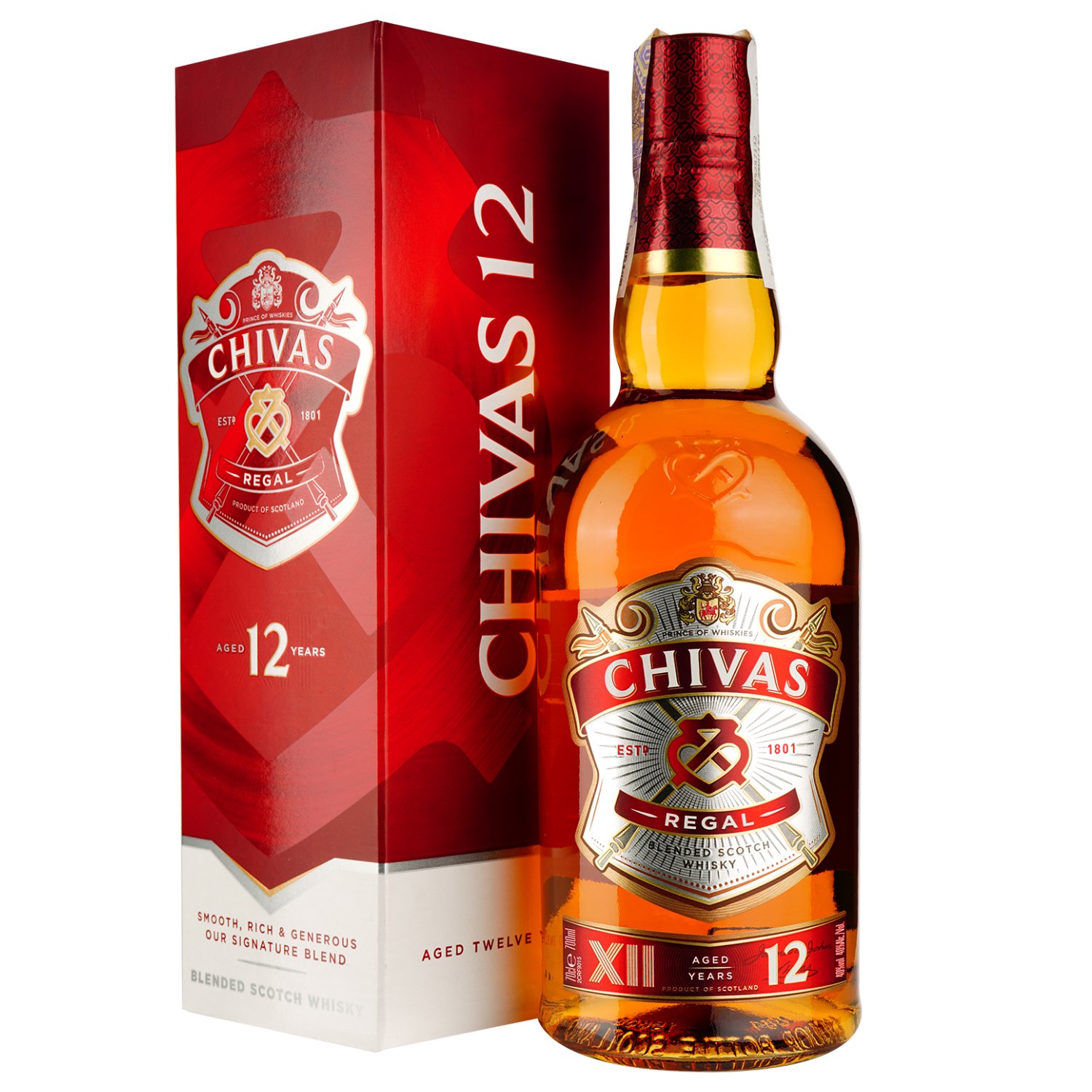 Виски Chivas Regal 12 yo, в подарочной упаковке, 40%, 0,7 л (605413) - фото 1