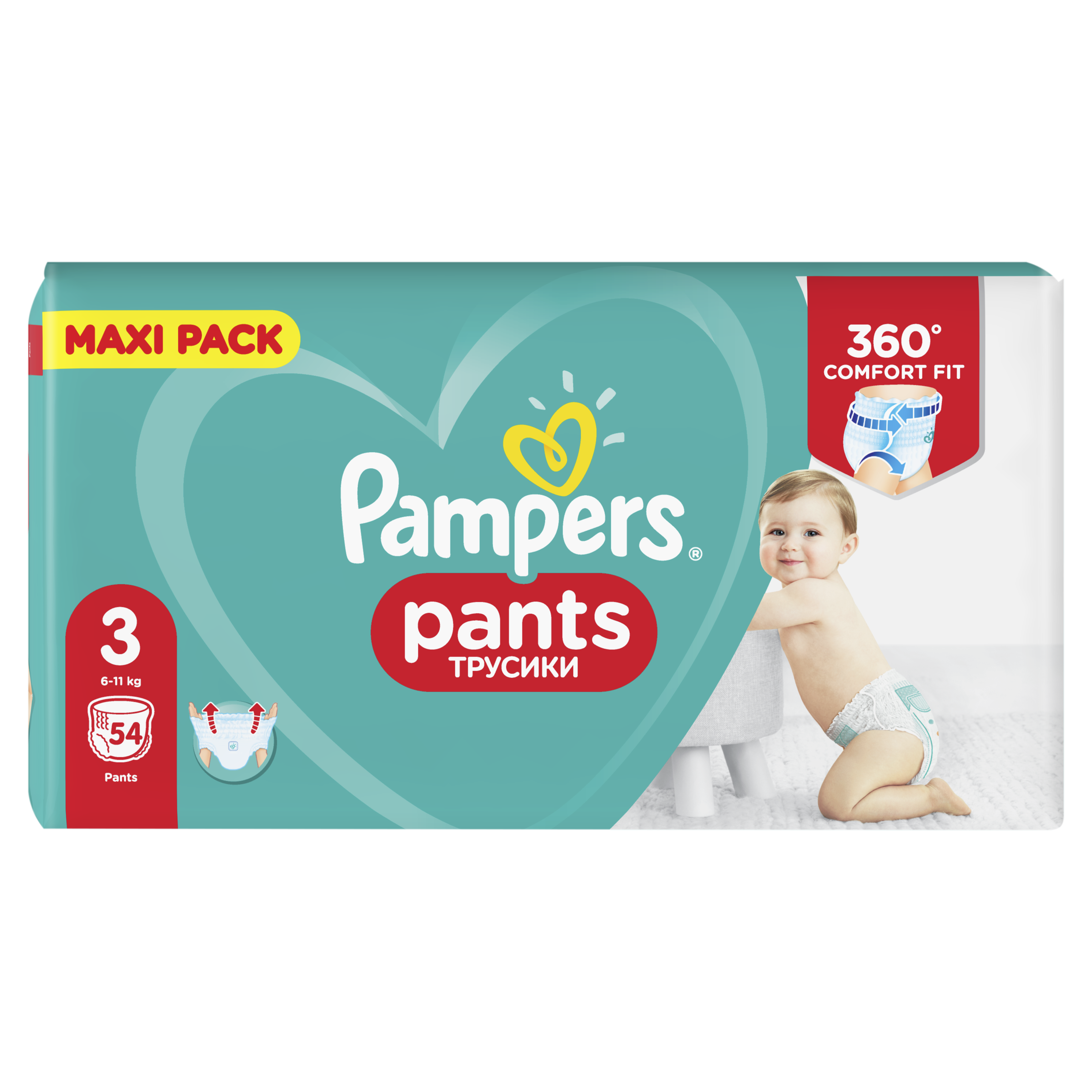 Підгузки-трусики Pampers Pants 3 (6-11 кг), 54 шт. - фото 3