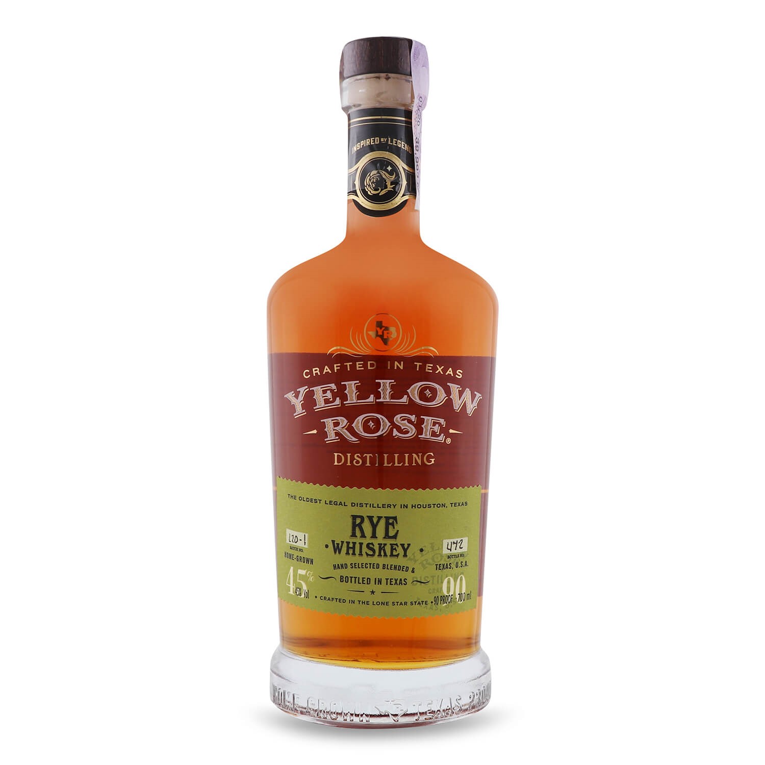 Виски Yellow Rose Texas Rye Whiskey, 45%, 0,7 л (822001) - фото 1
