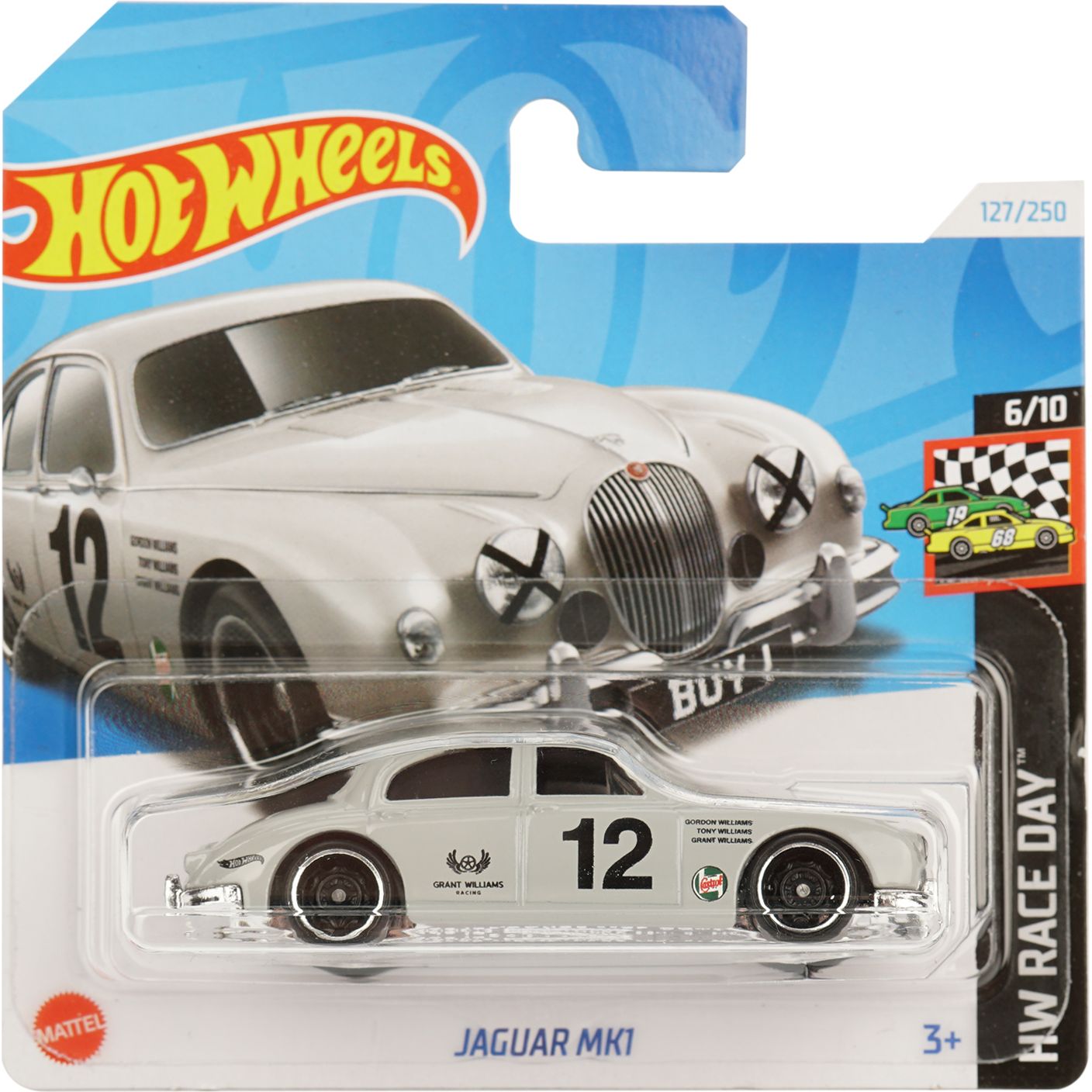 Базовая машинка Hot Wheels HW Race Day Jaguar MK1 серая (5785) - фото 1